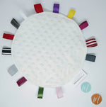 Load image into Gallery viewer, Molehill taggie white baby blanket shower gift