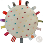 Load image into Gallery viewer, Molehill taggie white baby blanket shower gift