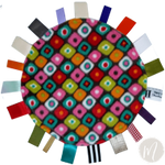 Load image into Gallery viewer, Molehill colorful circular fleece taggie handmade shower gift