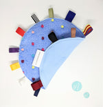 Load image into Gallery viewer, Spring Polka Dot Molehill Taggie baby-blanket