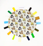 Load image into Gallery viewer, Winnie the Pooh Taggie baby blanket (white striped)