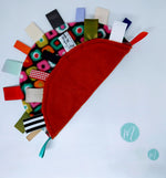 Load image into Gallery viewer, Molehill colorful circular fleece taggie handmade shower gift