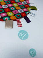 Load image into Gallery viewer, Molehill colorful circular fleece taggie handmade shower gift